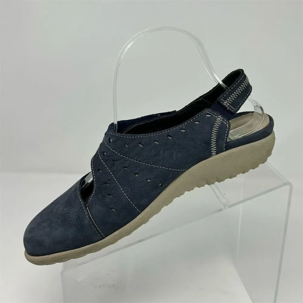 Naot Kapua Slingback Open Back Sandal Flats Blue Size 39 (US 8) Casual Shoes
